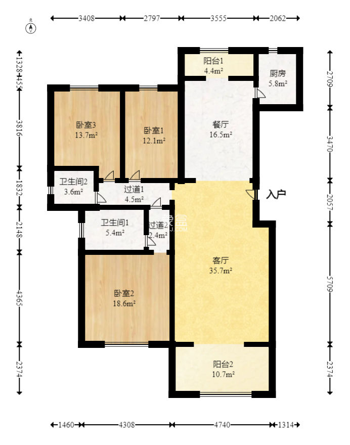 长沙玫瑰园  3室2厅2卫   87.80万