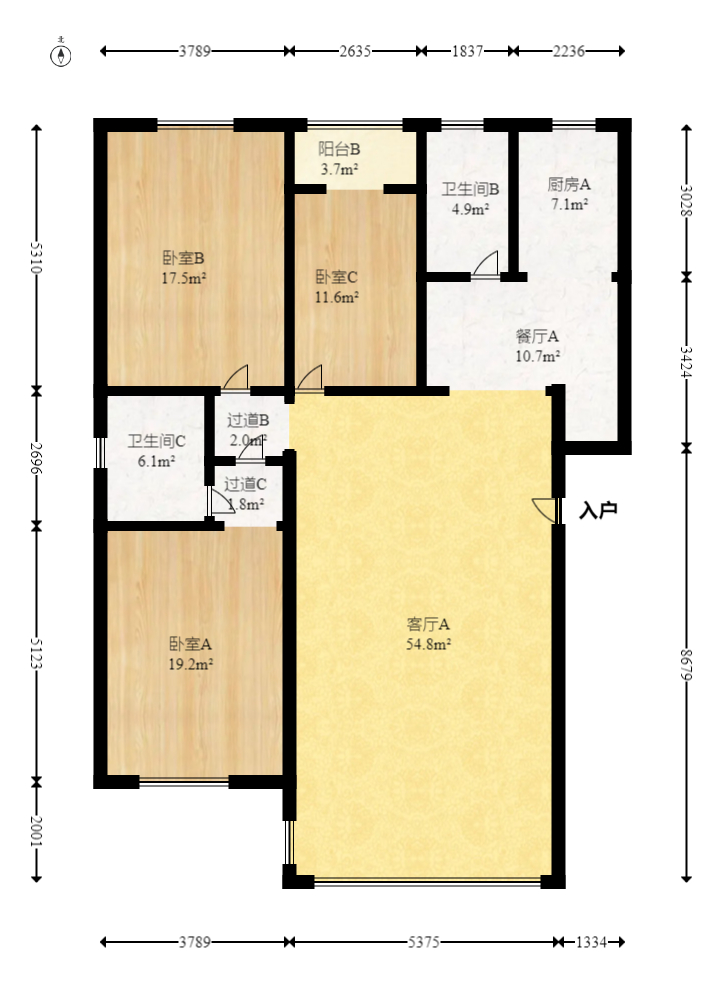 南苑小区  3室2厅1卫   118.00万室内图1