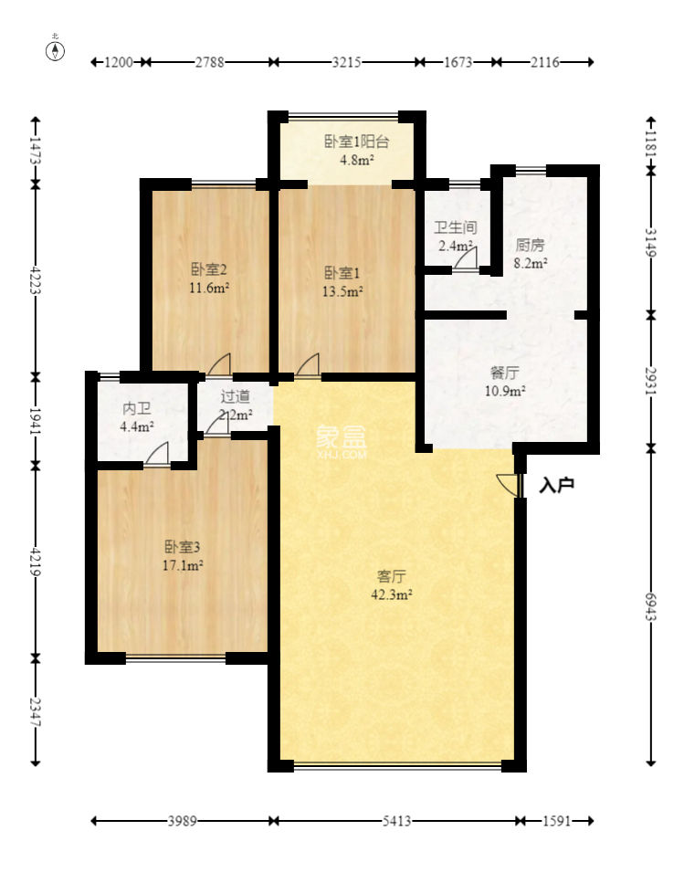 眾立小區(qū)  3室2廳2衛(wèi)   88.80萬