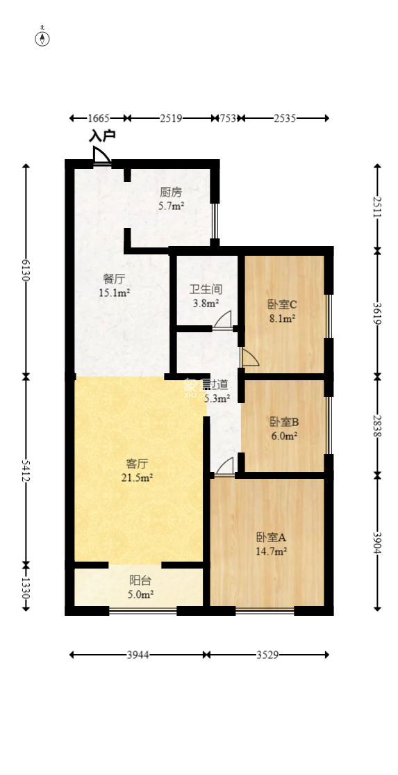 愿景品格家园  3室2厅1卫   65.00万