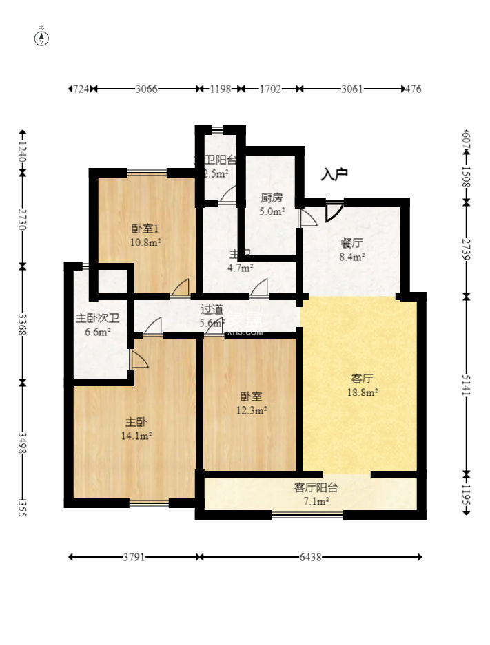 三一街区  3室2厅2卫   81.00万