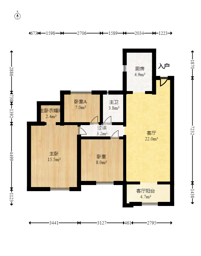 华润置地广场二期  3室2厅2卫   79.80万