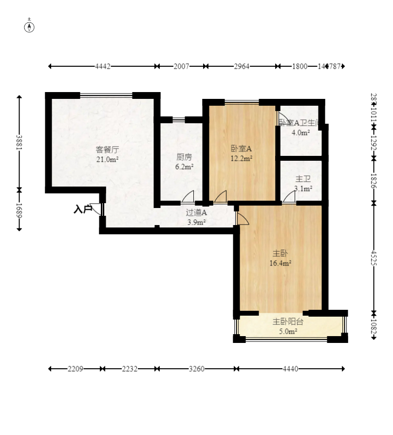 麓江春  2室1厅1卫   72.00万室内图1