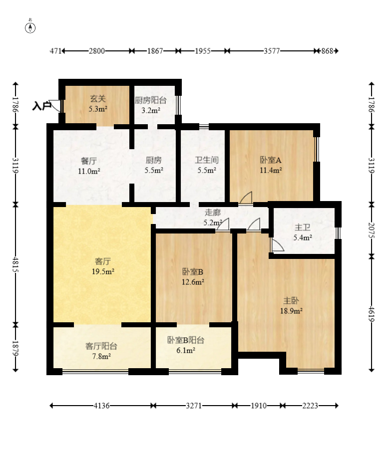 中建芙蓉嘉苑  3室2厅2卫   110.00万室内图1