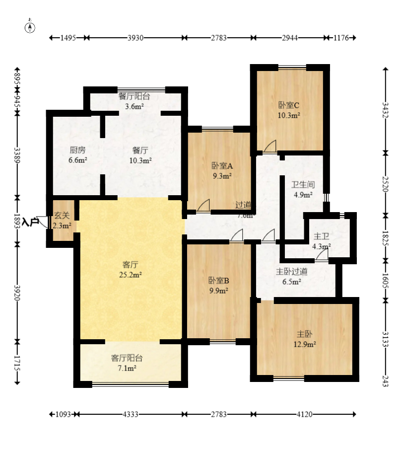万科里金域滨江 4室2厅2卫 275.0万 万科里金域滨江 4室2厅2卫 275.0万户型图