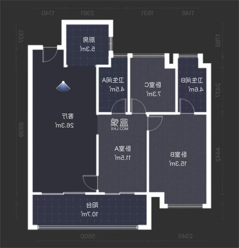 建发央著  3室2厅1卫   80.00万