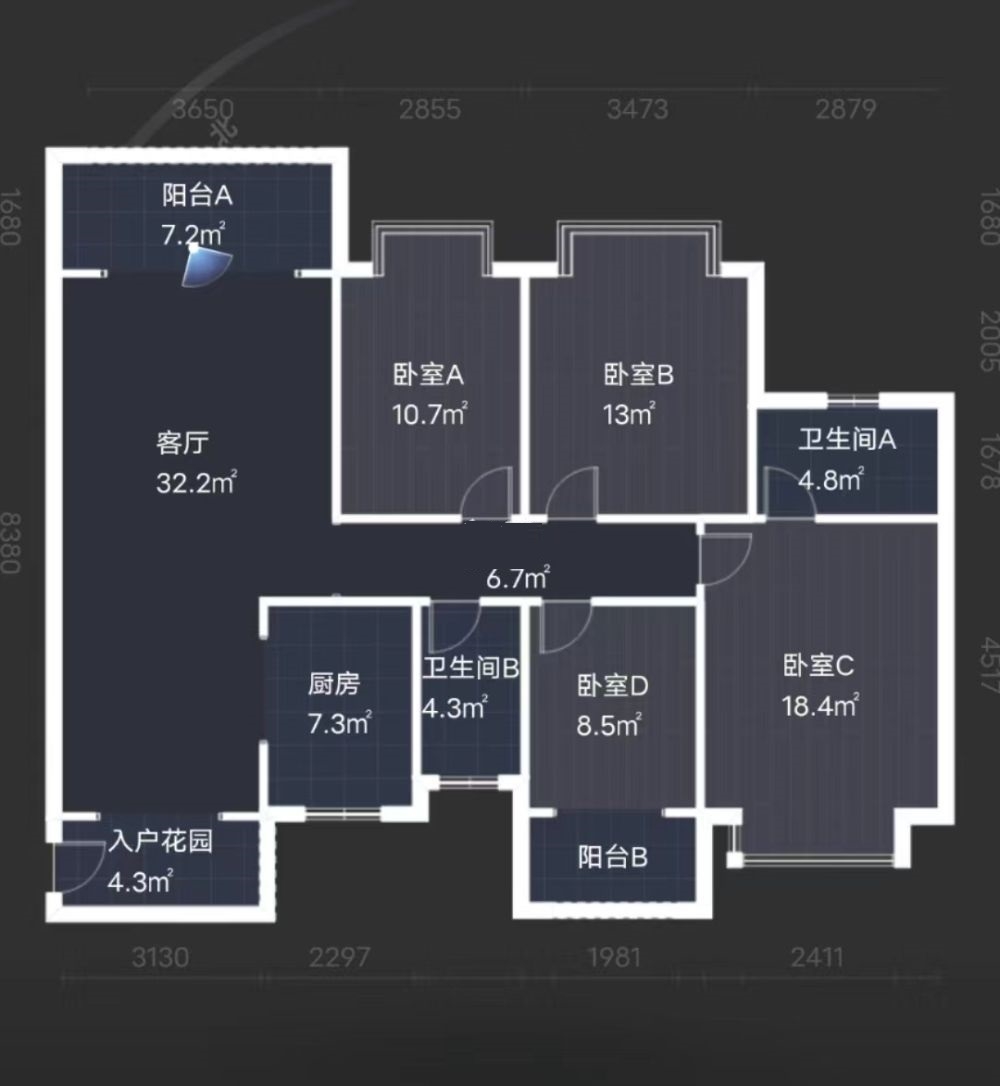 体育新城 4室2厅2卫 62.8万 体育新城 4室2厅2卫 62.8万室内图