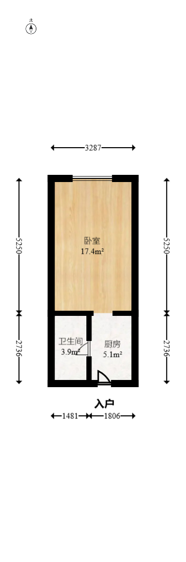 旭辉华宇南宸府  1室1厅1卫    19.5万室内图1