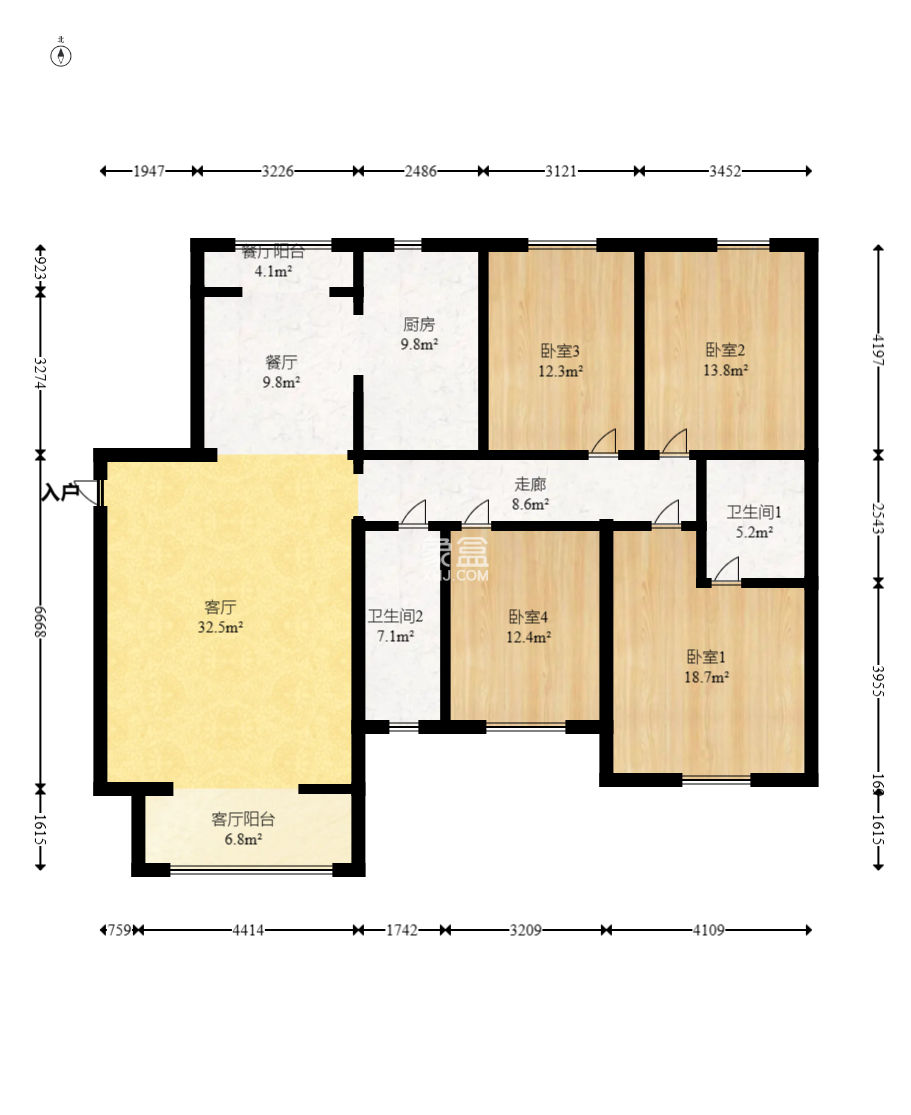 满庭芳小区  4室2厅2卫    165.0万