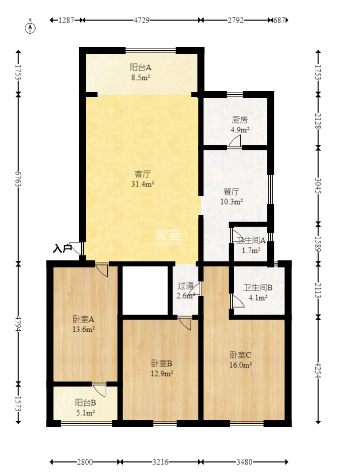 万煦园  3室2厅1卫   76.00万