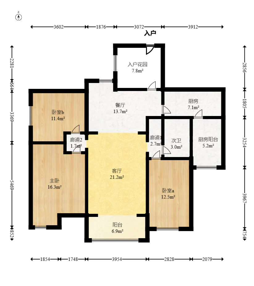 保利麓谷林语F区 3室2厅1卫 81.0万 保利麓谷林语F区 3室2厅1卫 81.0万户型图