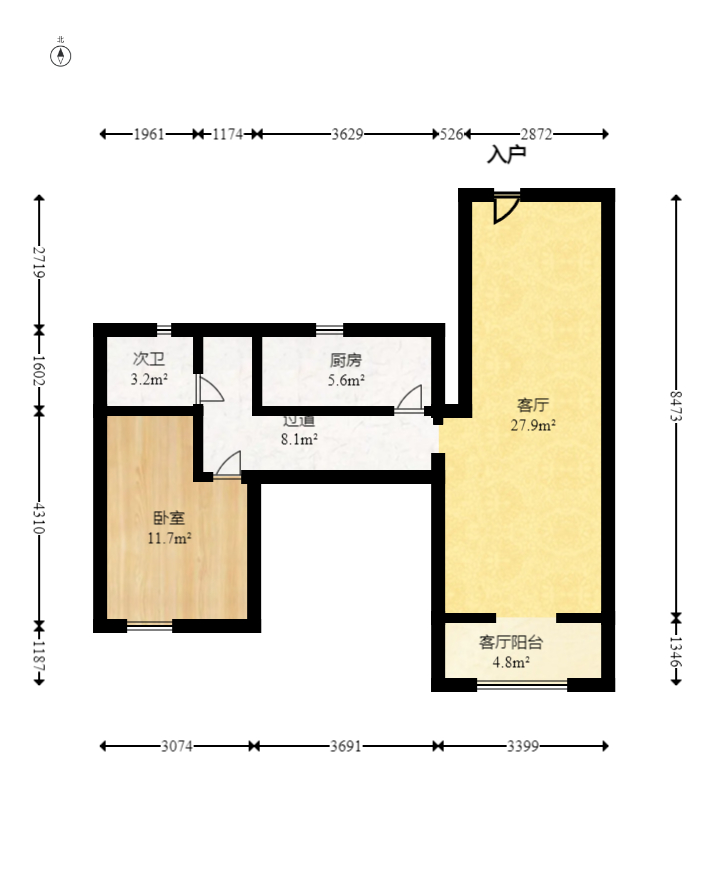 新华联铜官窑古镇  2室2厅1卫    58.0万 新华联铜官窑古镇  2室2厅1卫    58.0万户型图