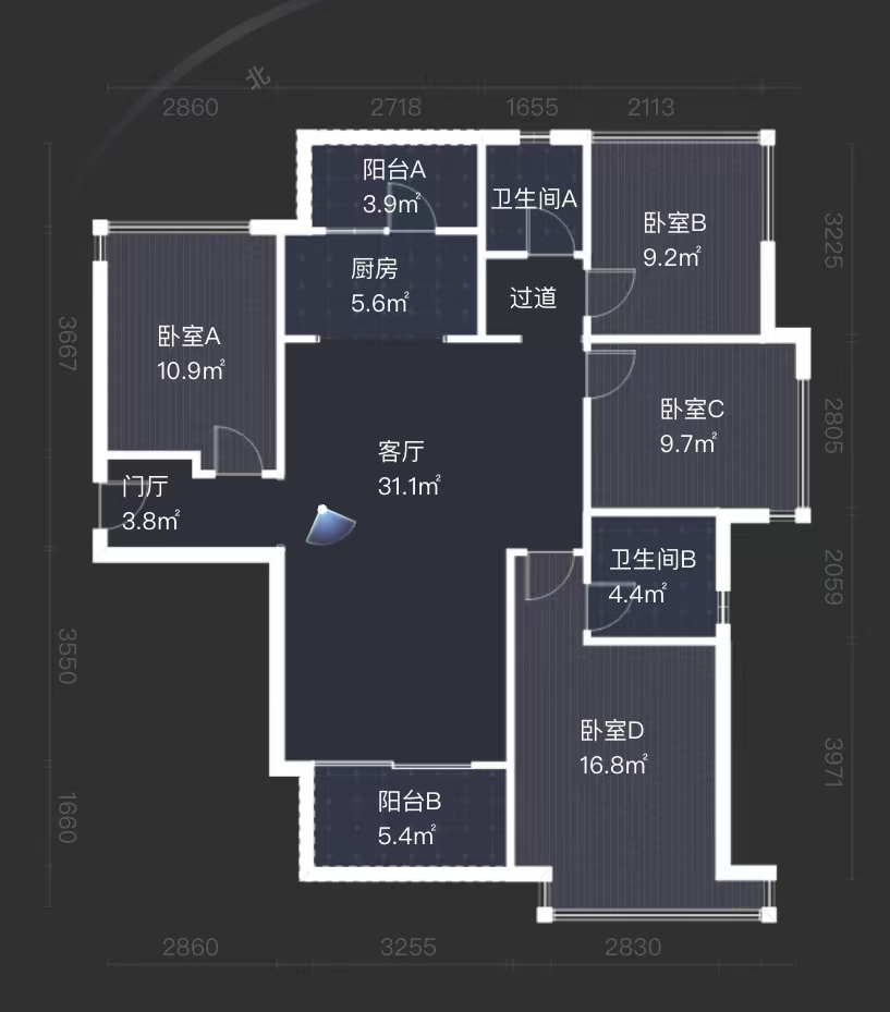 翡翠公园（北大资源）  4室2厅2卫   68.00万