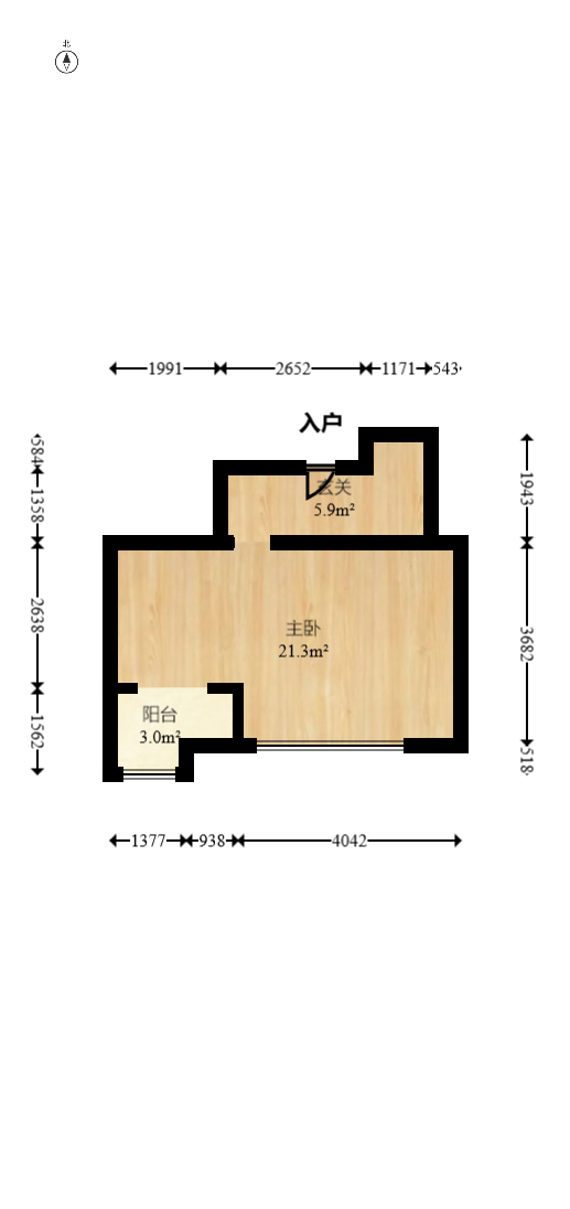 郡原广场  1室1厅1卫   40.80万室内图1