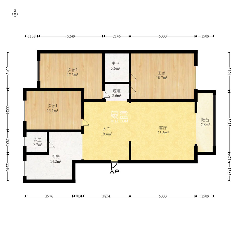 都江新城（都江新苑）  3室2厅2卫    115.0万