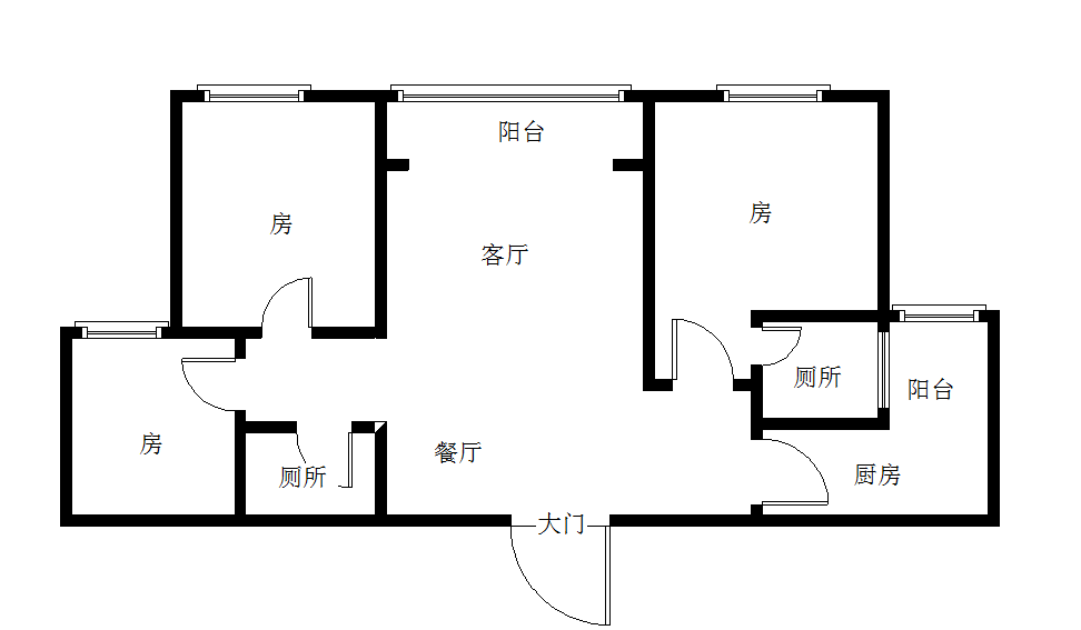 新华联状元华府  3室2厅2卫   88.80万室内图