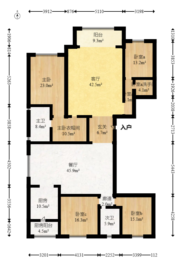 梅溪华府(新城金茂梦想华府) 4室2厅2卫 300.0万 梅溪华府(新城金茂梦想华府) 4室2厅2卫 300.0万户型图