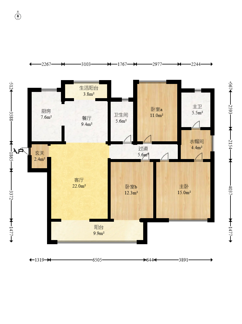 新城国际花都 3室2厅2卫 80.0万 新城国际花都 3室2厅2卫 80.0万户型图