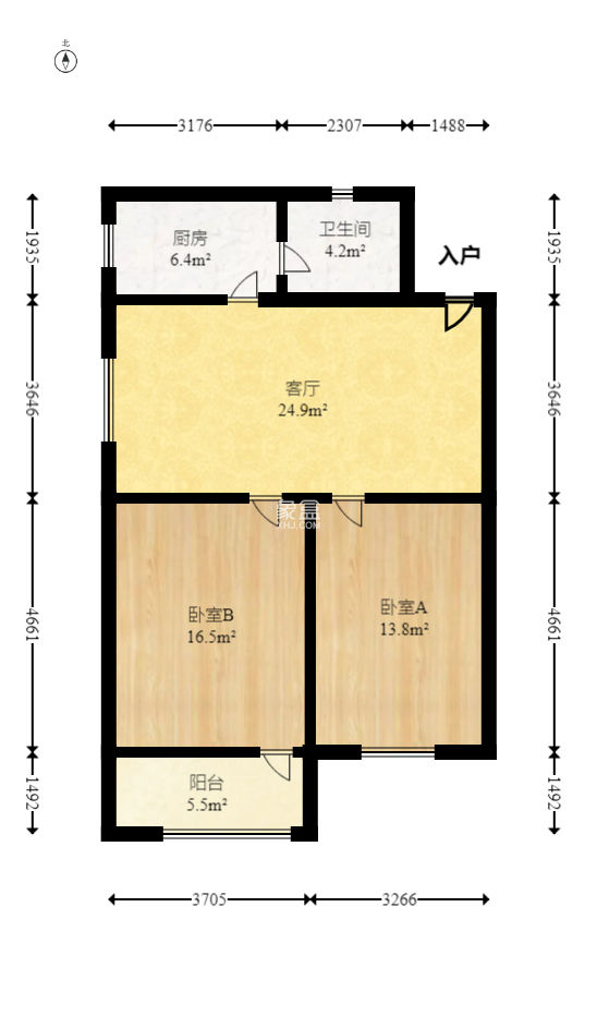 湖南六建伍家?guī)X小區(qū)  2室2廳1衛(wèi)   40.00萬