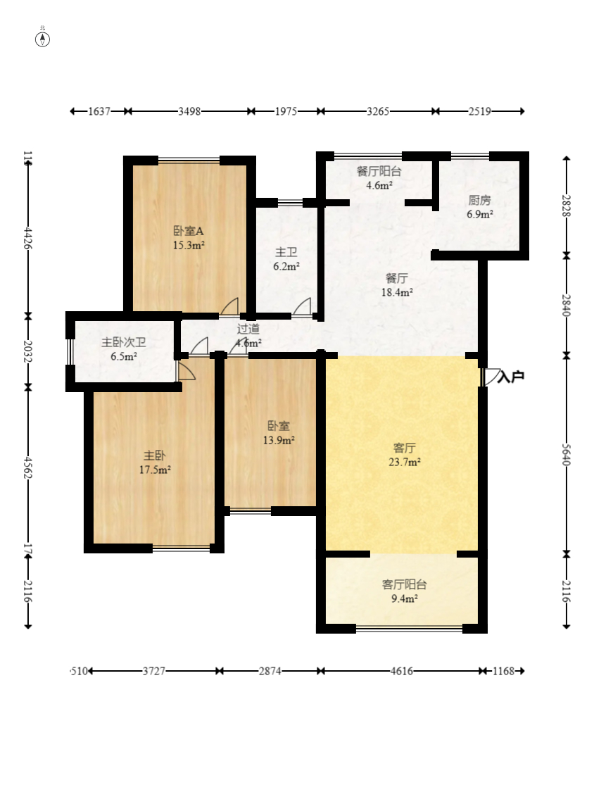 山水湾 3室2厅1卫 112.0万 山水湾 3室2厅1卫 112.0万户型图