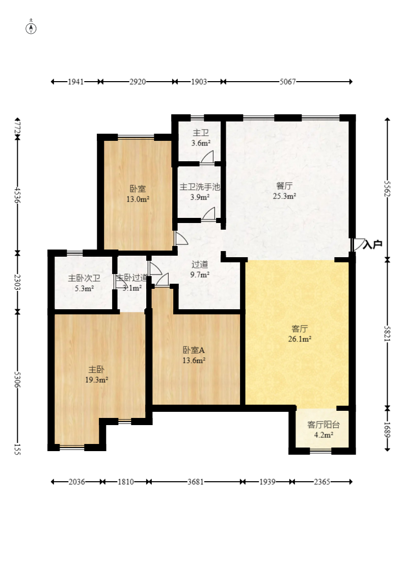 郡原居里  3室2厅2卫   150.00万室内图1