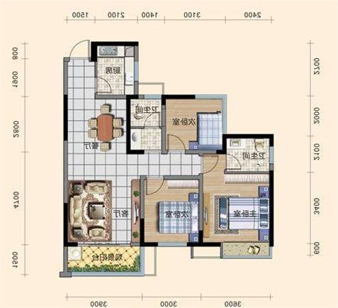 桂花城 3室2厅2卫 60.0万 桂花城 3室2厅2卫 60.0万室内图