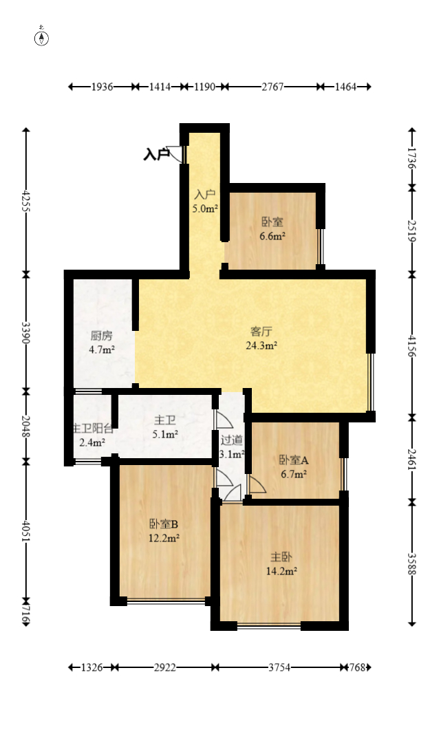 泊林晶城 4室2厅1卫 62.8万 泊林晶城 4室2厅1卫 62.8万户型图