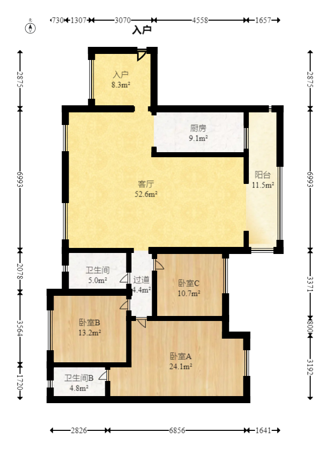 达美D6区  4室2厅2卫   145.00万室内图1