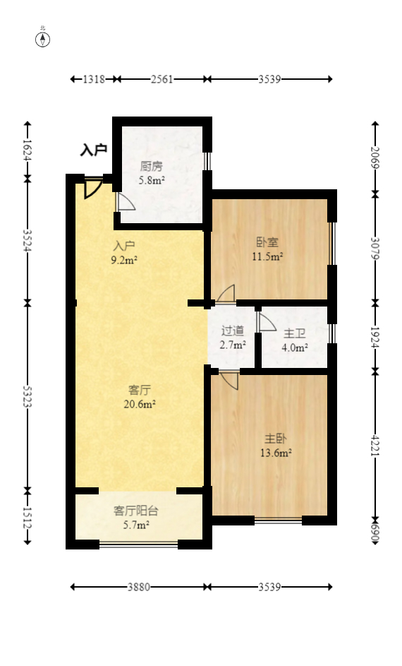 恒广国际景园一二区 2室2厅1卫 55.8万 恒广国际景园一二区 2室2厅1卫 55.8万户型图