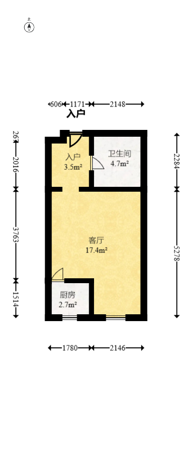 东方航标  1室1厅1卫    19.8万室内图1