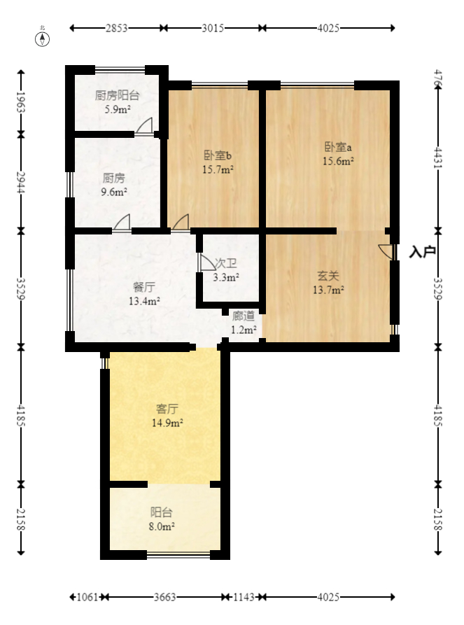 建发央著  4室2厅2卫   268.00万室内图1