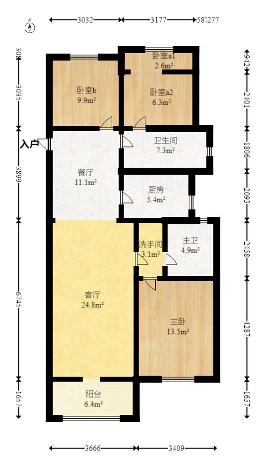 澳海澜庭 3室2厅2卫 70.0万 澳海澜庭 3室2厅2卫 70.0万户型图