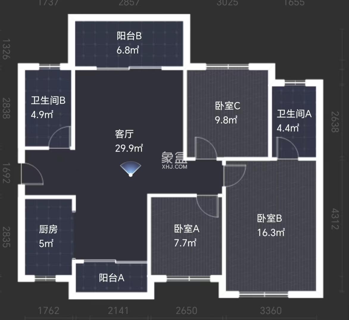 滨江花园  3室2厅2卫   59.80万室内图1