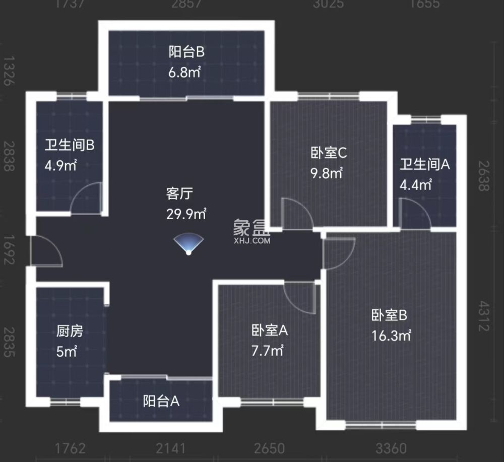 滨江花园  3室2厅2卫   59.80万