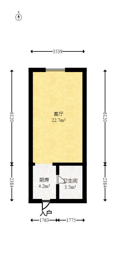 金科天悦(金科美邻汇) 1室1厅1卫 24.5万 金科天悦(金科美邻汇) 1室1厅1卫 24.5万户型图