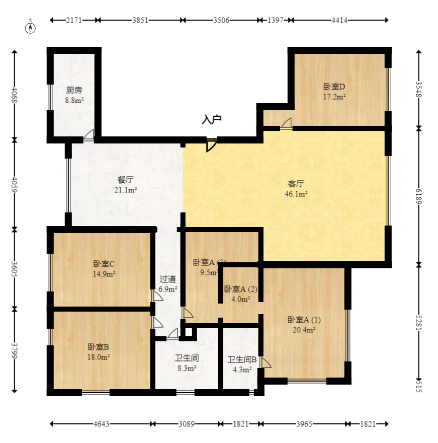 恩瑞御西湖 4室2厅2卫 245.0万 恩瑞御西湖 4室2厅2卫 245.0万户型图