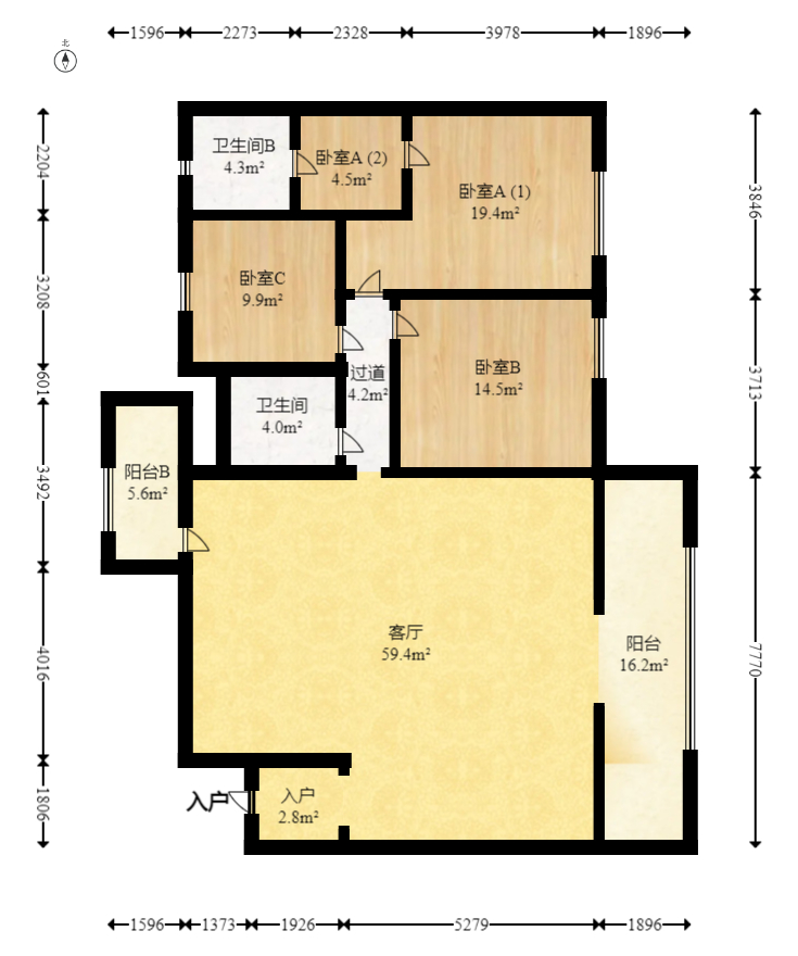 天祥水晶湾  4室2厅2卫   295.00万室内图1