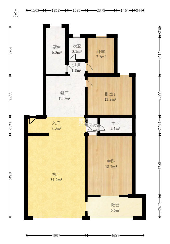 湘华公寓（留园路）  3室2厅2卫   135.00万