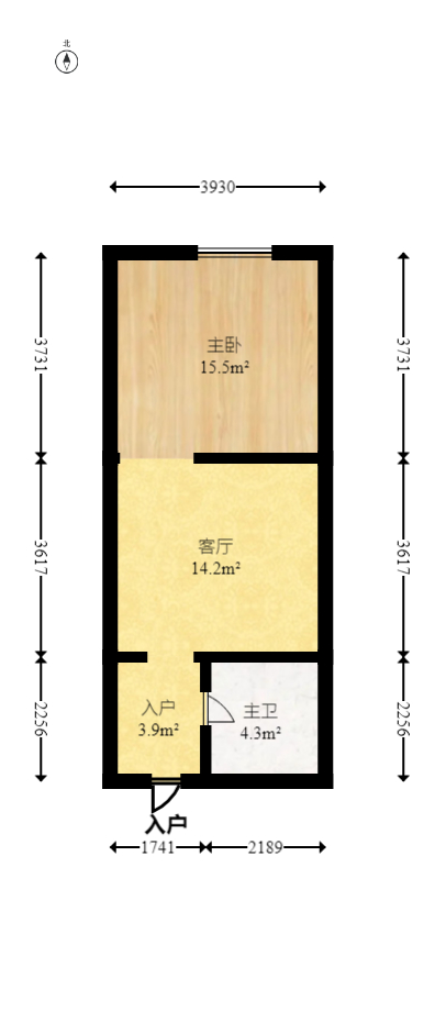 广华国际公馆（广华大厦）  1室1厅1卫   28.80万室内图1