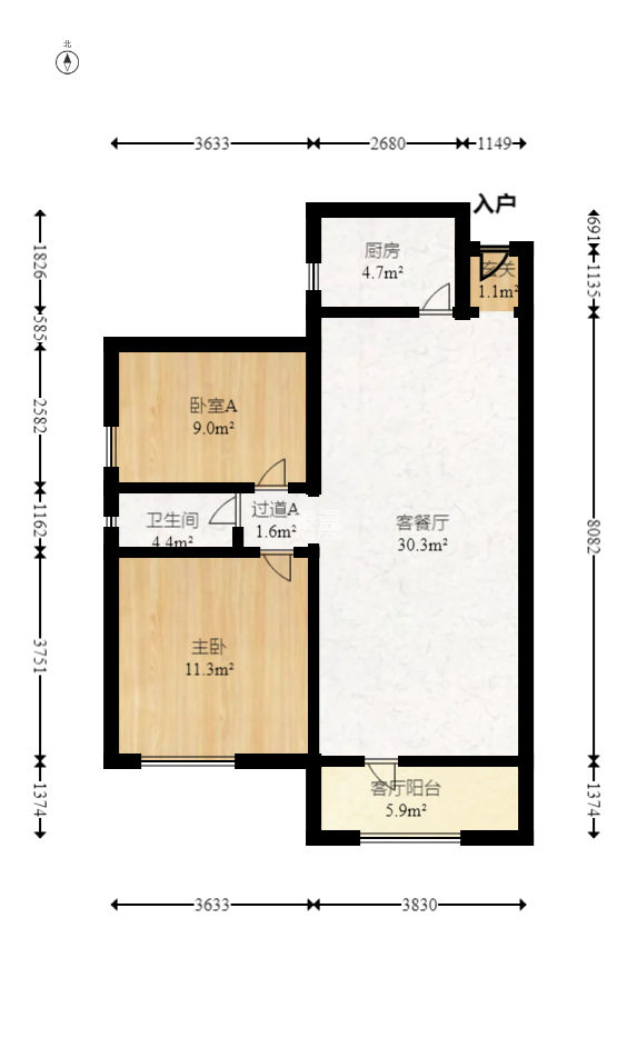 风华四季园  2室2厅1卫   88.00万