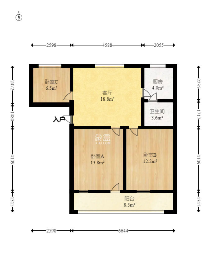 三里垅湘华小区  3室2厅1卫   38.80万