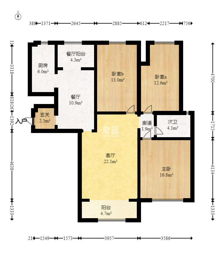 保利麓谷林语C区  3室2厅1卫   98.00万
