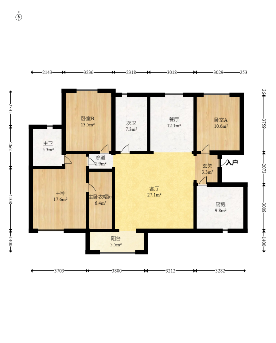 米兰春天 4室2厅2卫 79.8万 米兰春天 4室2厅2卫 79.8万户型图