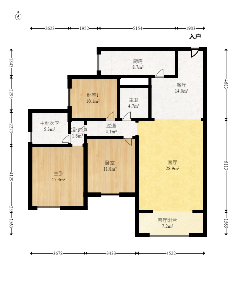 好望谷 3室2厅2卫 60.0万 好望谷 3室2厅2卫 60.0万户型图