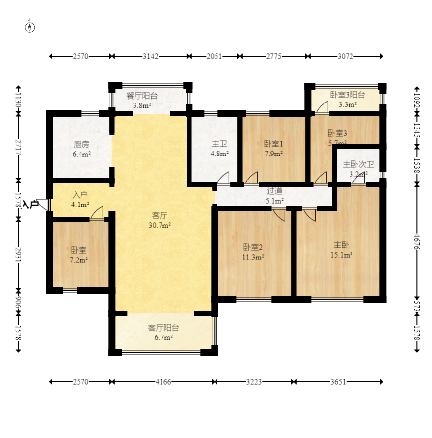保利香槟国际 5室2厅2卫 110.0万 保利香槟国际 5室2厅2卫 110.0万户型图