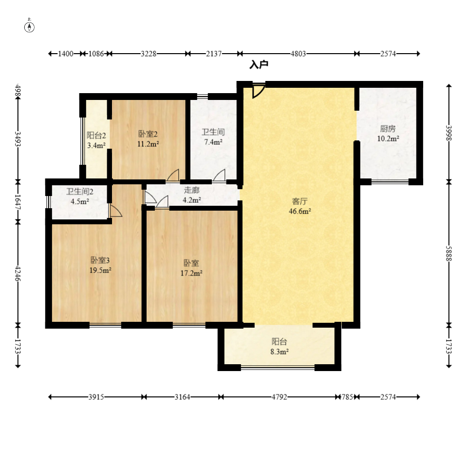 紫东苑(星沙) 3室2厅2卫 78.8万 紫东苑(星沙) 3室2厅2卫 78.8万户型图