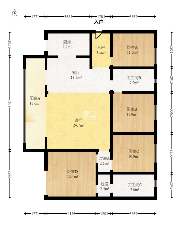 鑫苑木蓮世家  4室2廳2衛(wèi)   178.00萬(wàn)