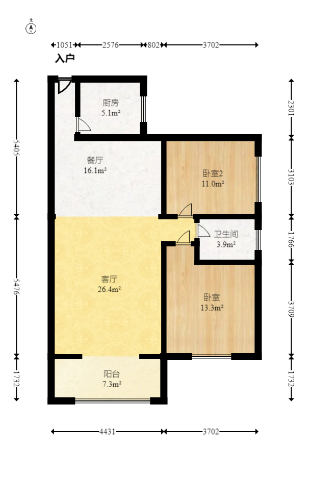 明天一城  2室2厅1卫    52.8万 明天一城  2室2厅1卫    52.8万户型图