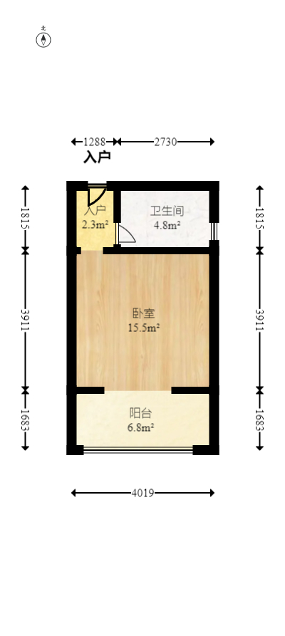金地华园  1室1厅1卫   22.00万室内图1
