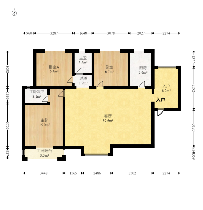 银盘鑫城 3室2厅2卫 78.92万 银盘鑫城 3室2厅2卫 78.92万户型图